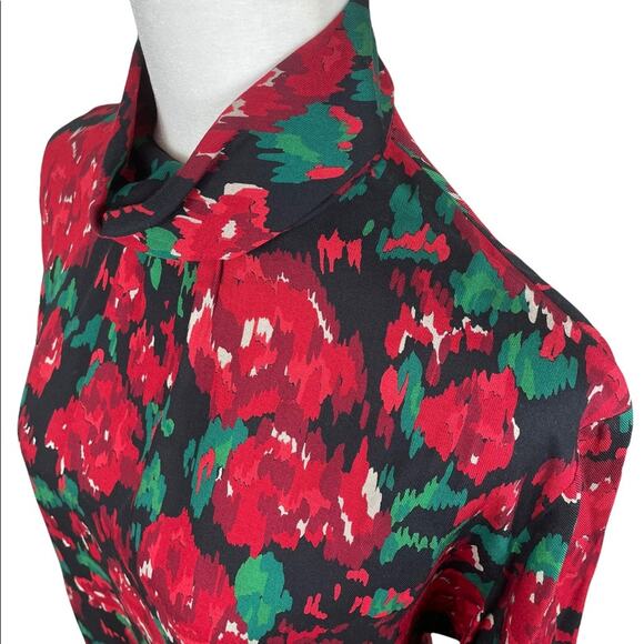 Vintage Pendleton Country Sophisticates Size 8 Floral Wool Blend Blouse Red - Picture 6 of 12